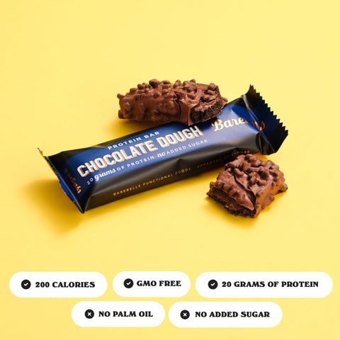 Barebells Protein Bars Chocolate Dough with 1g of Total Sugars - 12 Count, 1.9oz Bars - Snacks with 20g of High Protein - On The Go Protein Snack & Breakfast Bars