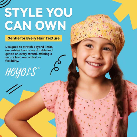 HOYOLS Mini Rubber Bands, 1500 Pcs Multicolor Hair Ties for Braids
