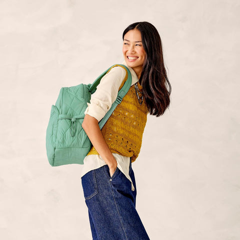 Vera Bradley Women's Featherweight Bancroft Backpack, Beryl Green, One Size