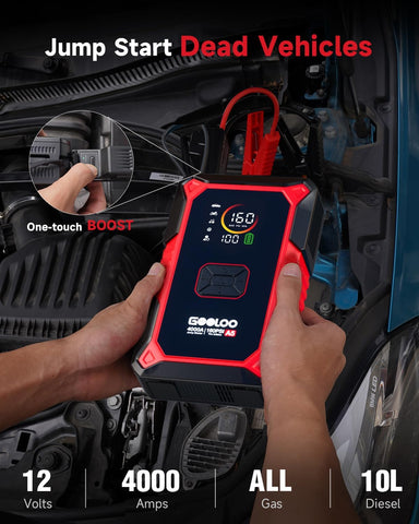 GOOLOO A5 Jump Starter with Air Compressor, 4000A Portable Jump Box