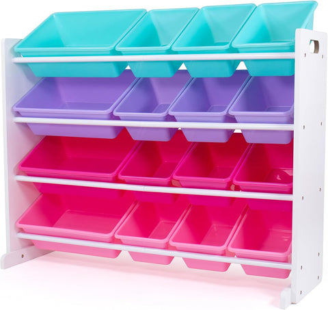 Humble Crew Kids Toy Organizer with 16 Bins, 4 Tier Storage for Playroom