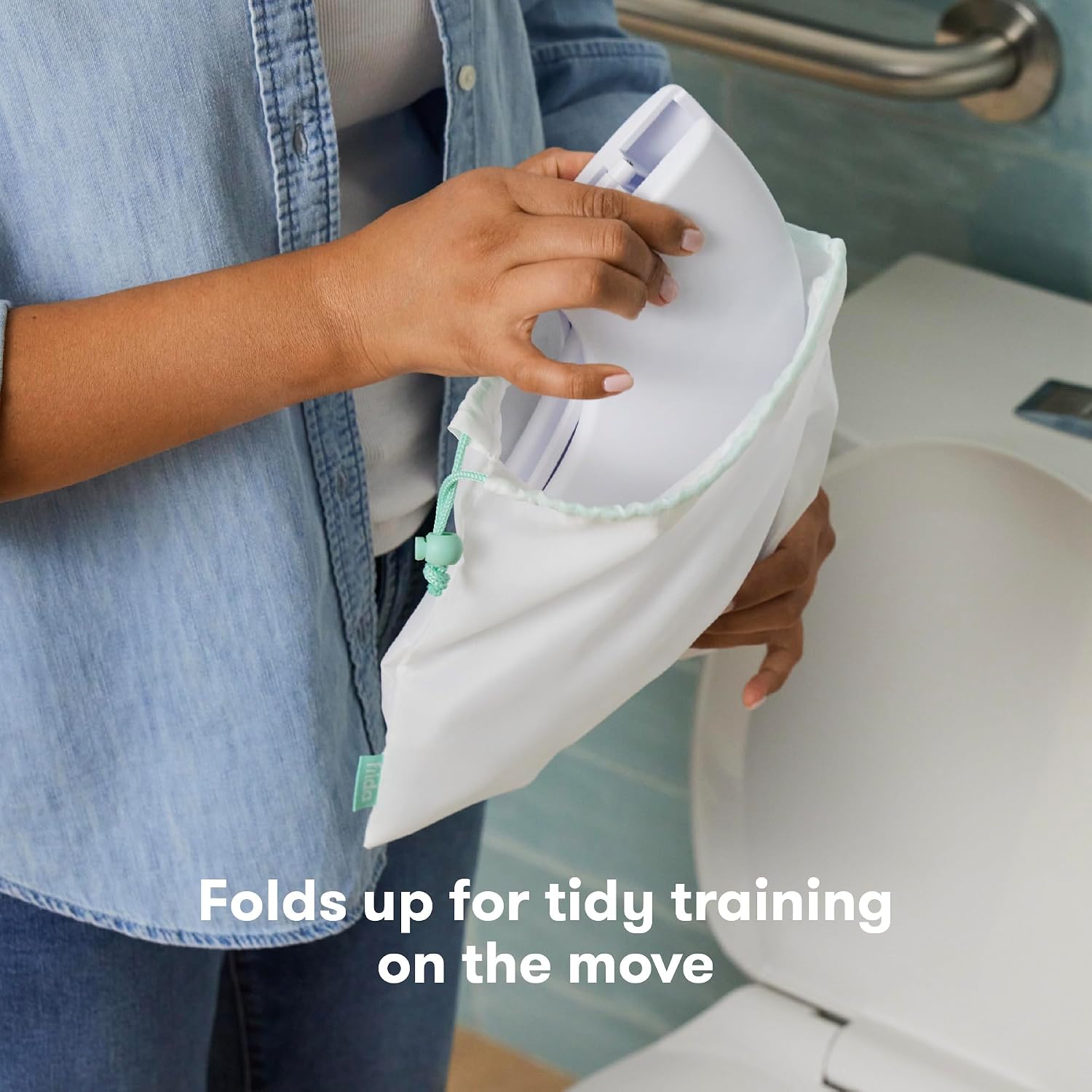 Frida Baby Fold-and-Go Portable Potty Seat for Toilet, Toddlers, Free Bag
