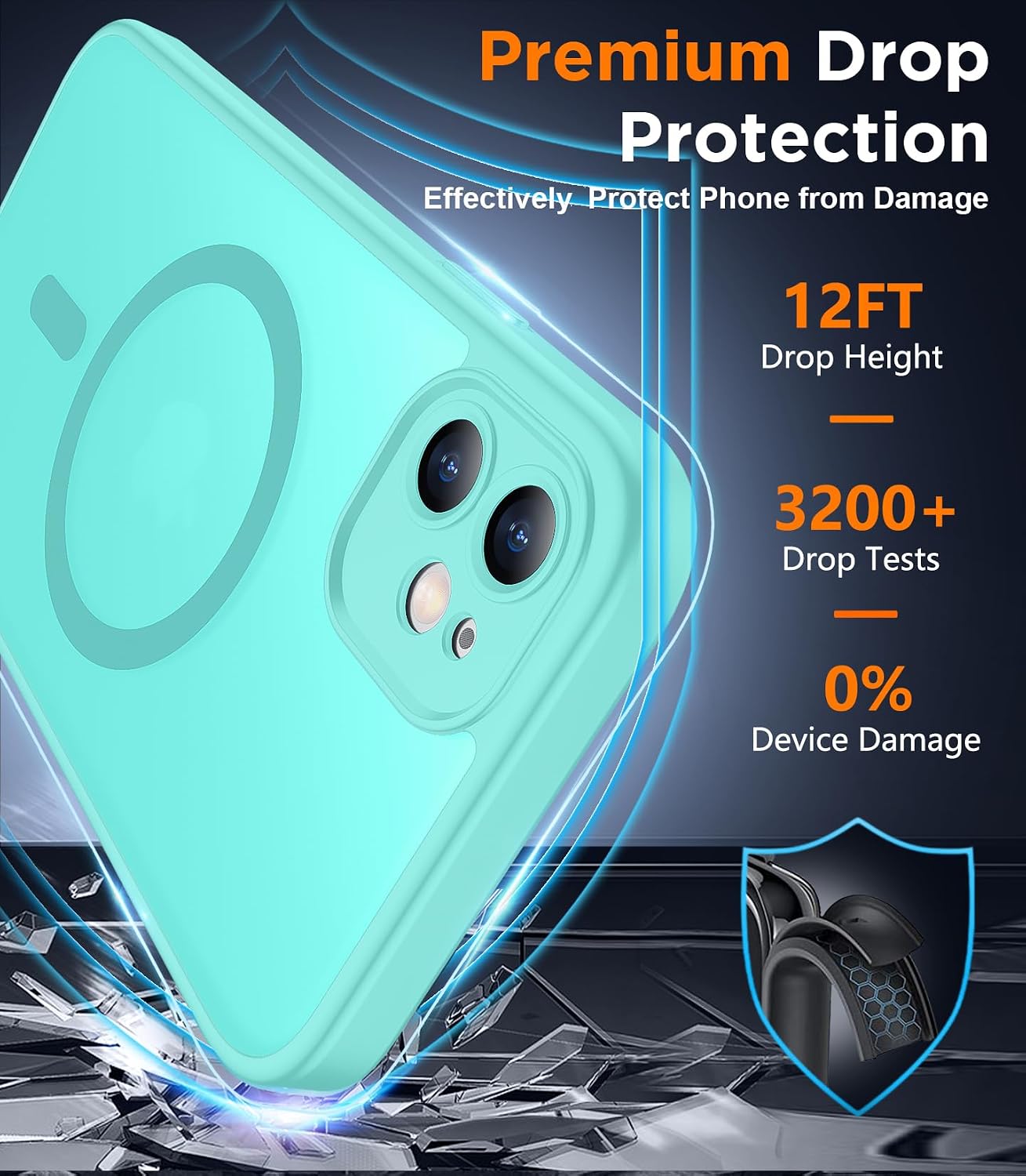 SPIDERCASE Magnetic for iPhone 11 Phone Case,Blue Green