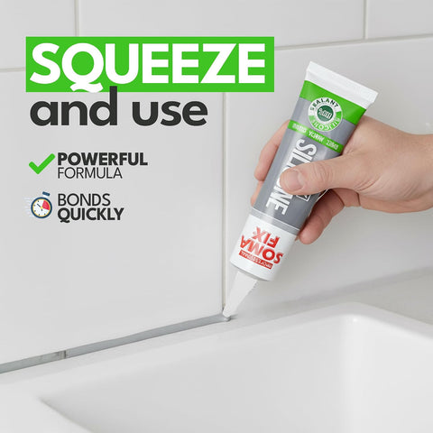 Gray Silicone Caulk (No Gun Needed) Flexible & Waterproof Caulking Tube