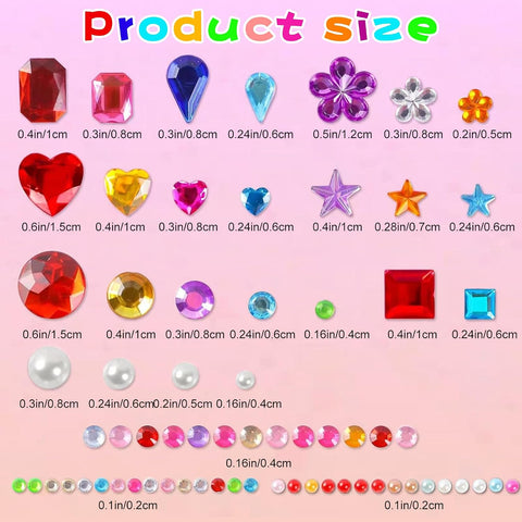 3528 PCS Gem Stickers,Self Adhesive Scrapbook Supplies Rhinestones Crafts