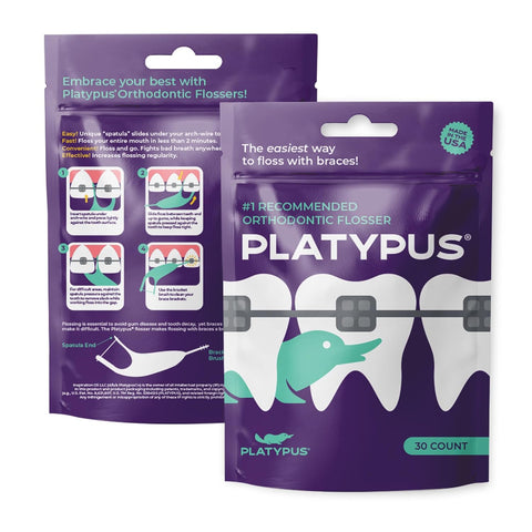 Platypus Orthodontic Flossers for Braces, 30 Count (Pack of 4)