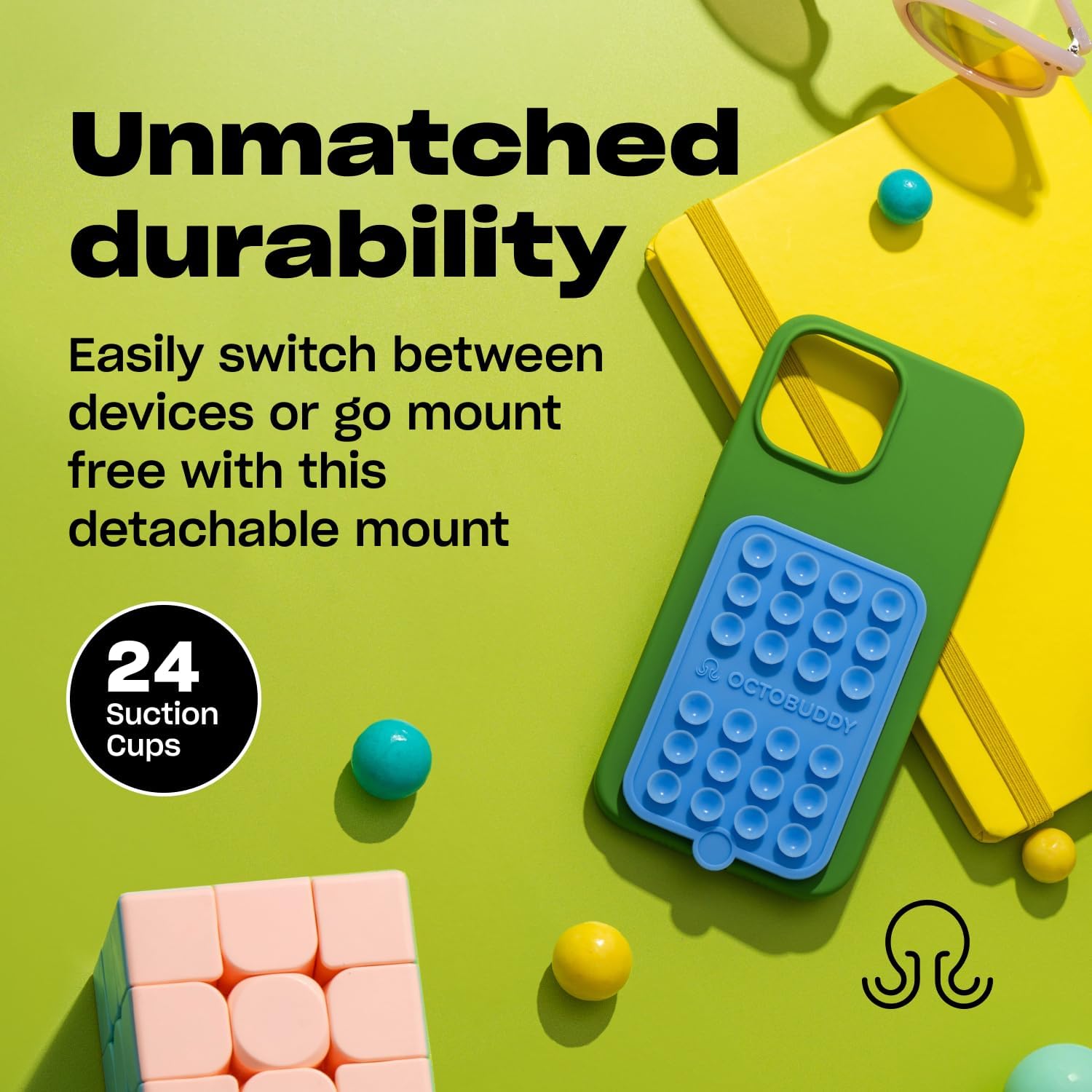 OCTOBUDDY Double - Silicone Double-Sided Suction Phone Case - Transparent