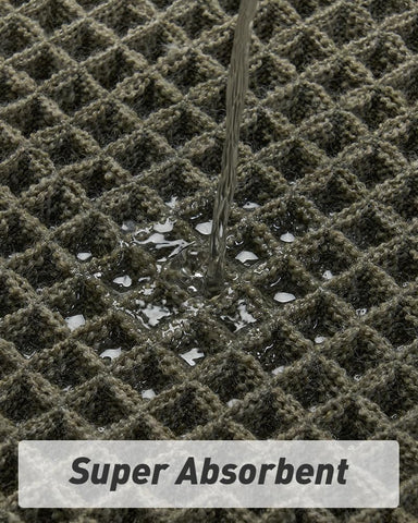 Upgraded Waffle Bath Mat Set of 2 Absorbent Bathroom Mat 18"x30" + 24"x48"