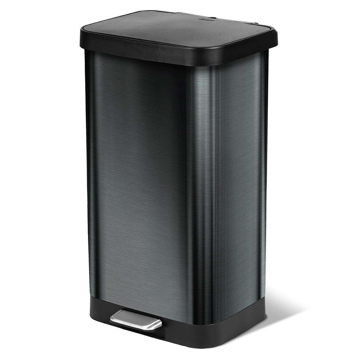 Glad Stainless Steel Trash Can with Clorox Odor Protection, 20 Gal, Pewter