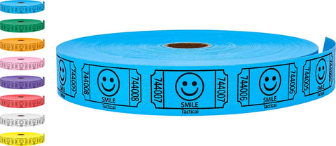 Tacticai 2000 Smile Raffle Tickets, Single Roll, Blue