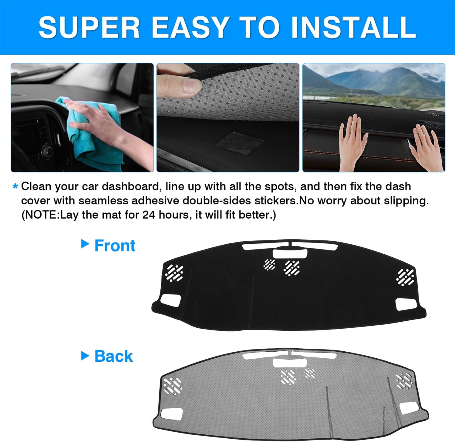 Autorder Dashboard Cover Mat for Jeep Grand Cherokee 4XE 2022-2025 2026 Accessories Dash Cover Upgrade Velvet Dash Mat Sunshade Glare UV Rays Protector