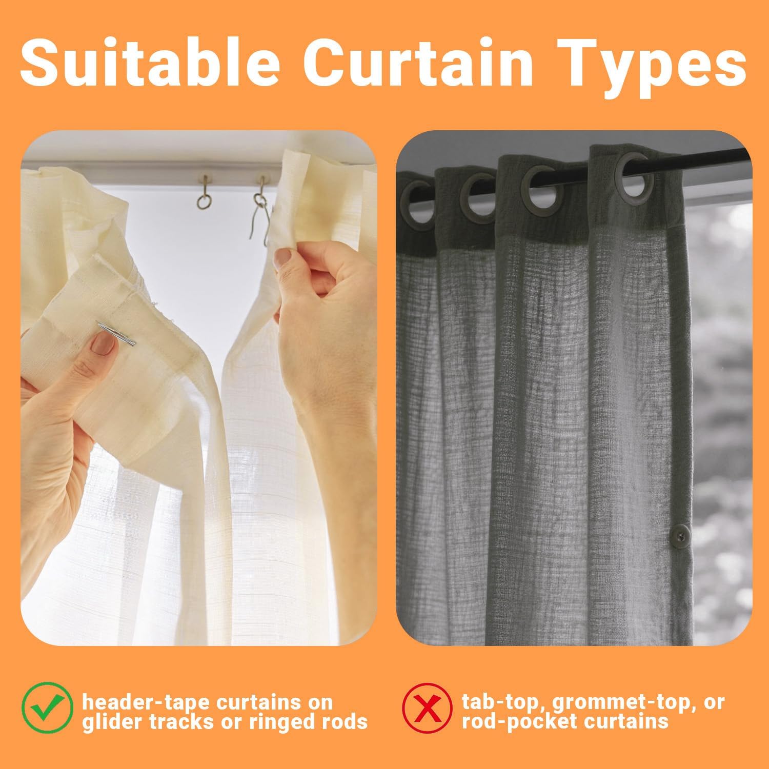 Sopito 58Pcs Curtain Hooks for Door Window Shower Curtain, Silver