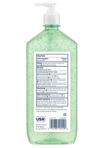 Germ-X Advanced Hand Sanitizer with Aloe and Vitamin E, 1 Liter, Less Drying Moisturizing Gel, No Rinse Formula, Pump Bottle