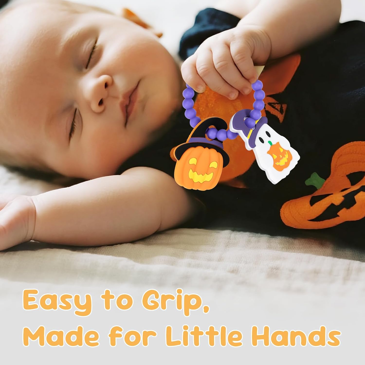 Halloween Baby Teething Toys, Boo Basket Stuffers for Toddlers & Newborns