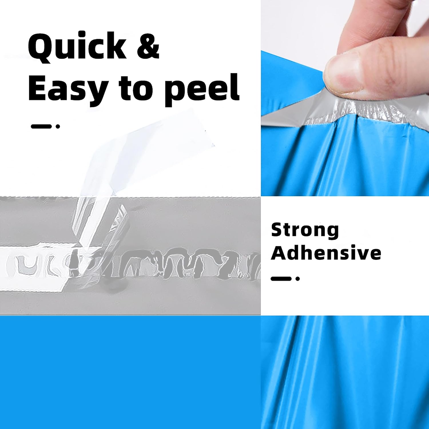 POLYSELLS 200 pcs 12x15.5 Inches Blue Poly Mailers Shipping Envelopes, Strong Adhesive Sealing, Waterproof, and Tear-resistant Postal Mailing Bags for Small Business, Clothes, Non-Fragile Items