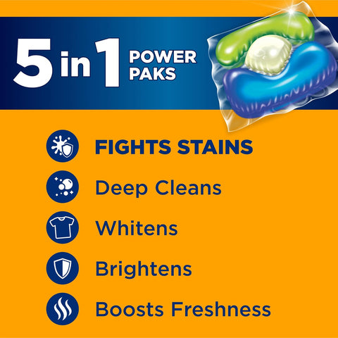 ARM & HAMMER Plus OxiClean 5-in-1 Laundry Detergent Power Paks, 42 Count