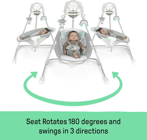 Ingenuity InLighten 5-Speed Baby Swing for Infant, Newborn to 9 Months, Van