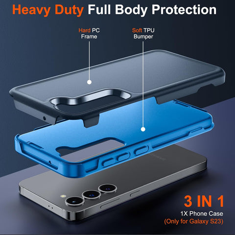 zapica Designed for Samsung Galaxy S23 Case, Deep Blue