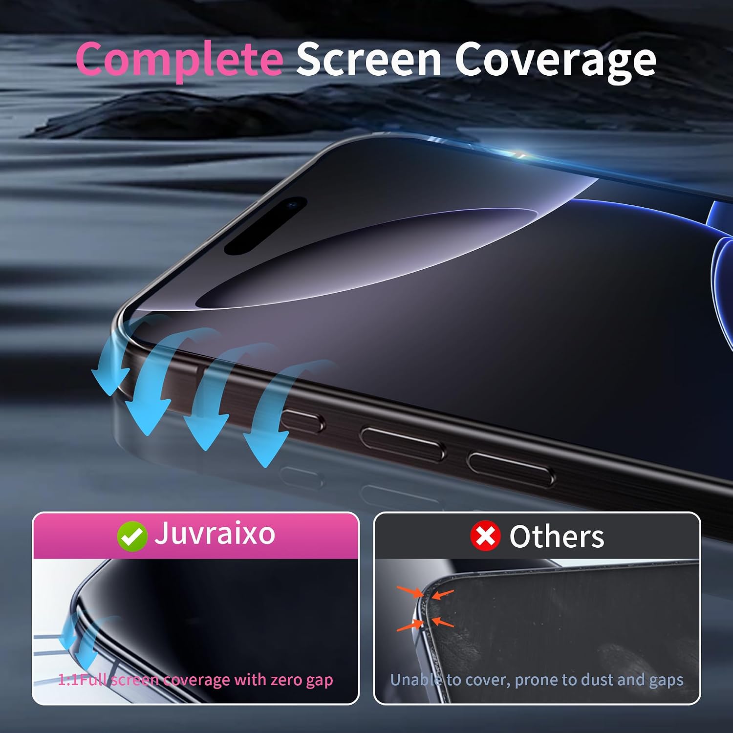 Juvraixo 2 Pack Privacy Screen Protector for iPhone 16 Pro Max