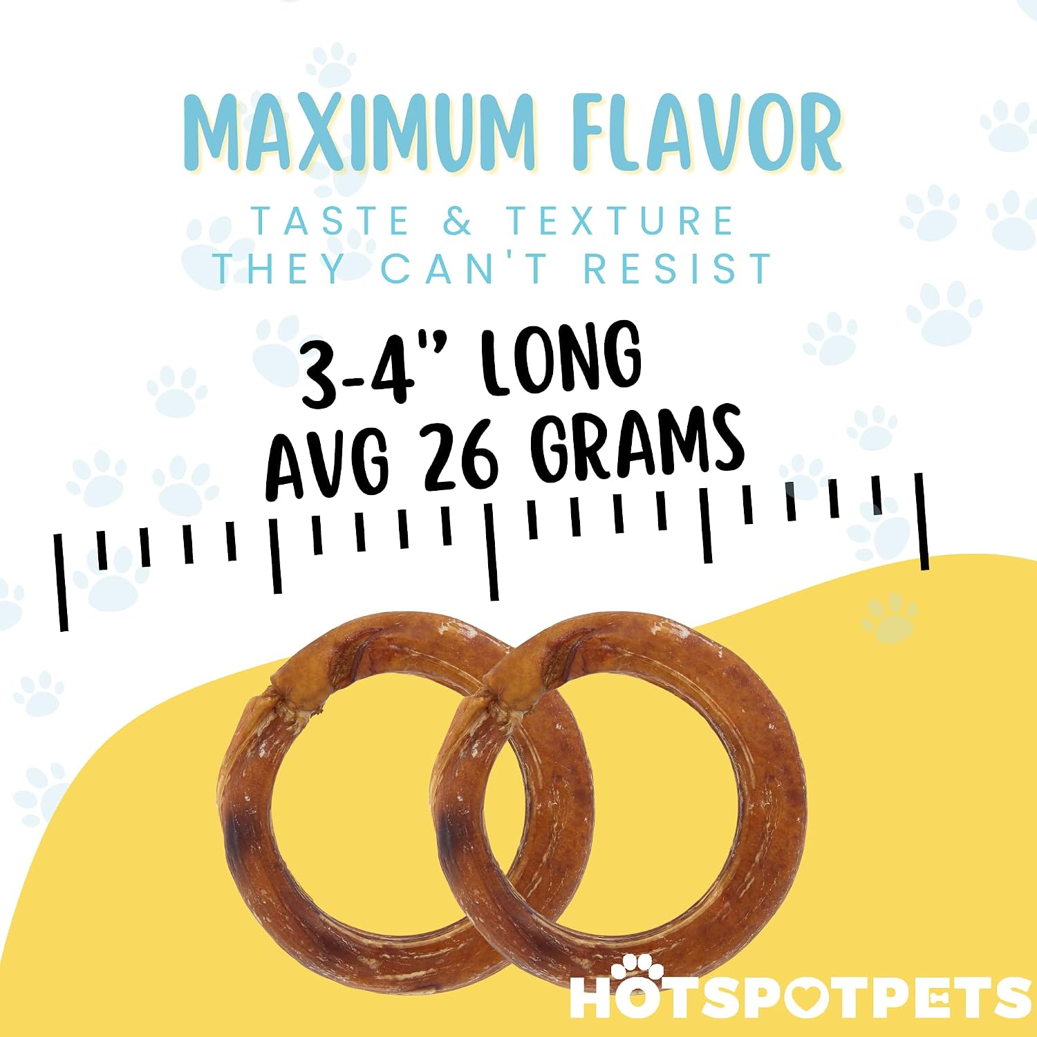 hotspot pets Bully Stick Rings for Dogs - (20 Pack) 4" Premium All Natural Long Lasting Twisted Beef Pizzle Dog Chew Treats, Low Odor - Grain Free Fully Digestible Rawhide Alternative - Thick Circles