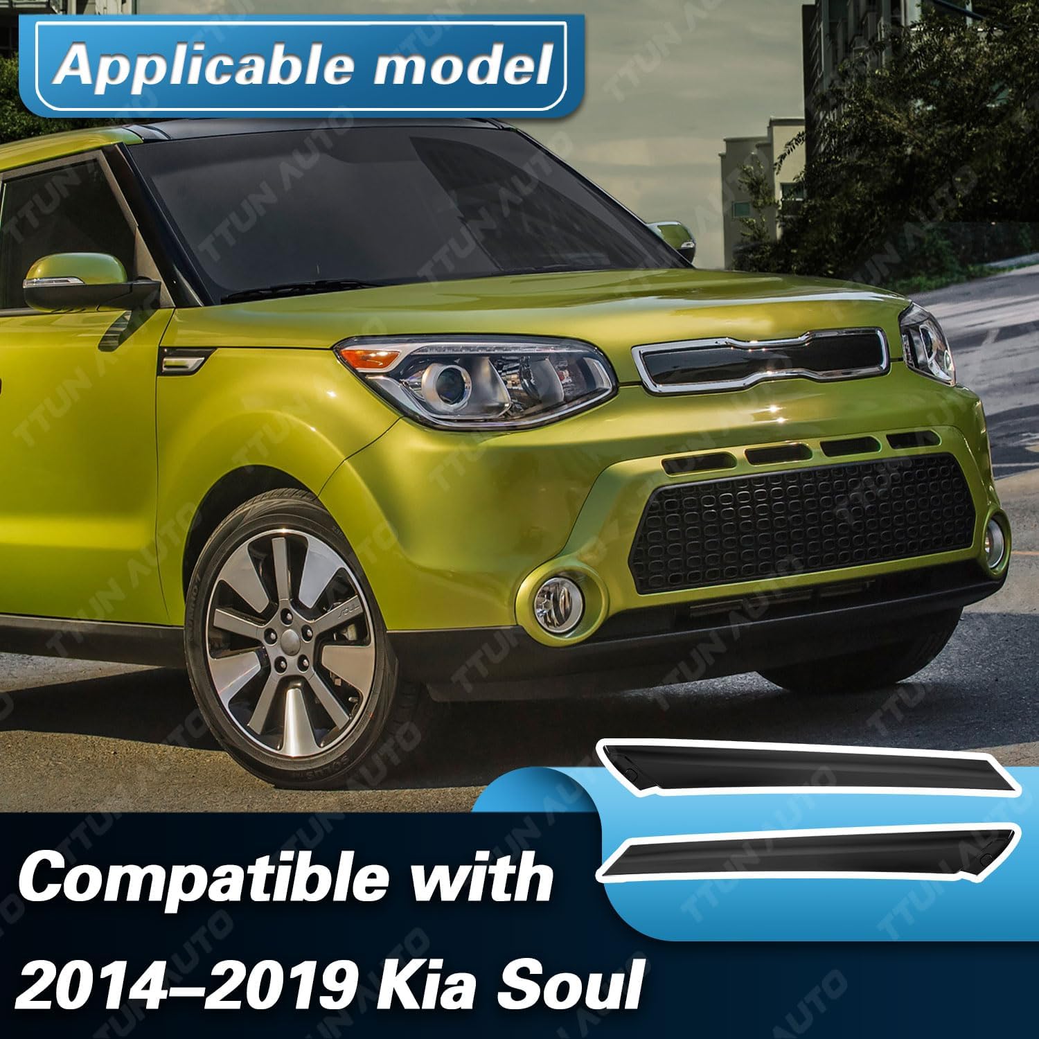 Compatible with 2014-2018 Kia Soul Molding Pair Windshield Pillar Trim Exterior,86170-B2000 86180-B2000