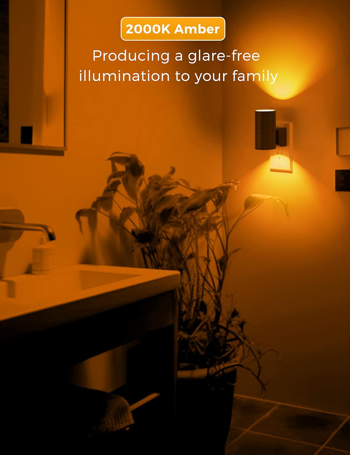 L LOHAS LED Night Light, Amber Nightlight,Dimmable Night Light,Light Sensor