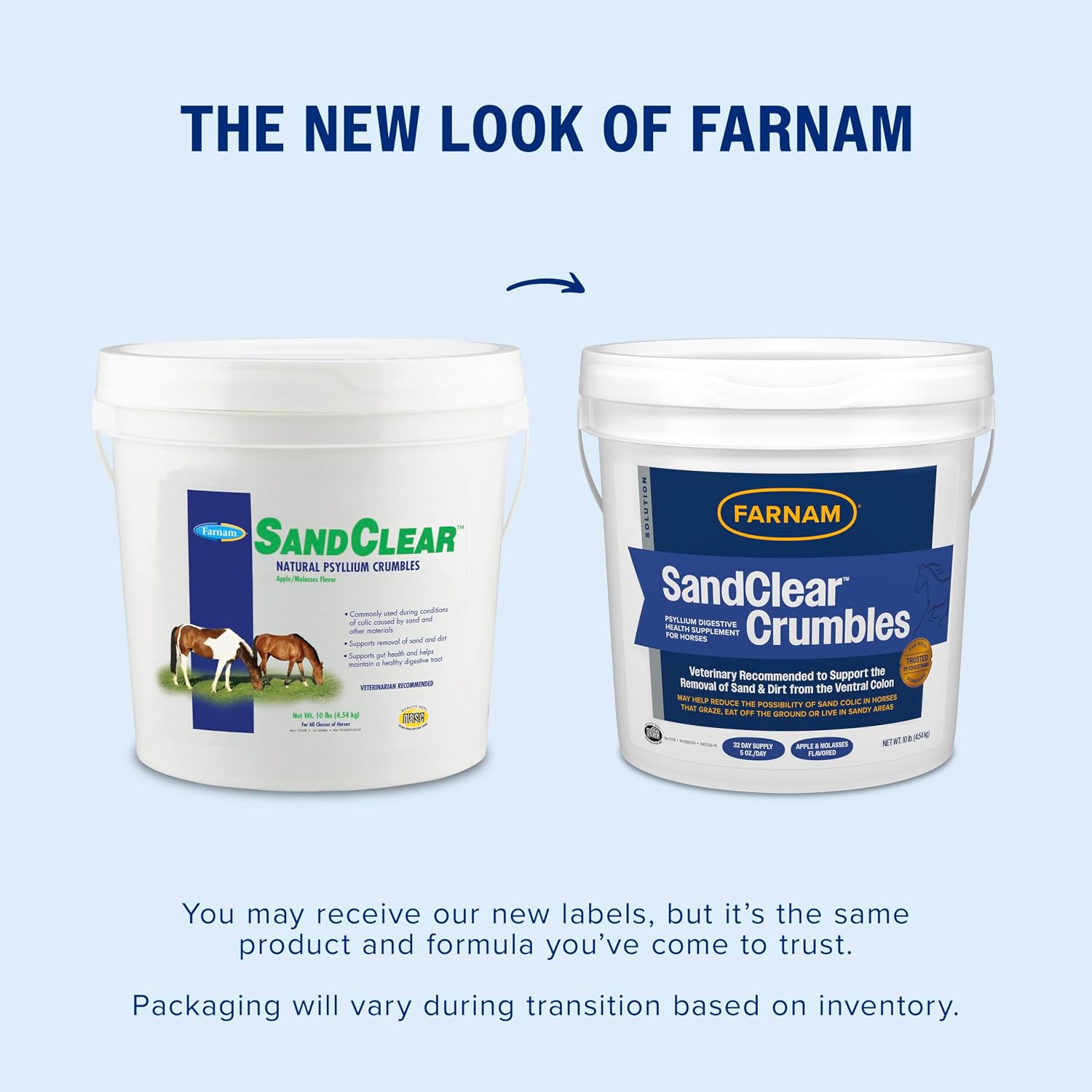 Farnam SandClear Crumbles, Psyllium Digestive Supplement, 32 Day Supply