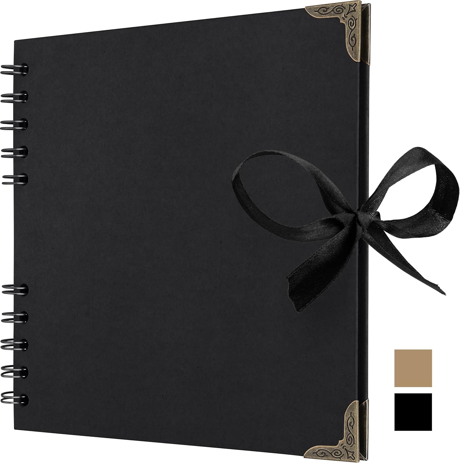 Scrapbook Album, 36 Pages, 7 x 7 Inch, Black Photo Album, Scrap Book