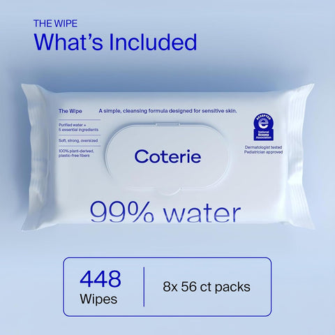 Coterie Baby Wipes for Sensitive Skin, 8-Pack (448 Count)