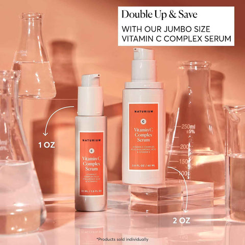 Naturium Vitamin C Complex Serum, Hyaluronic Acid & Vitamin E, 2 fl oz | Facial Treatment for Fine Lines & Wrinkles, Anti-Aging Formula for Hydration, Sensitive Skin, Travel Size, Face Serm