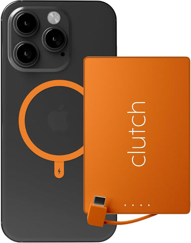 Clutch - Pro USB-C Portable Charger - Compatible with iPhone 15, 16, 17 & Android Devices - Power Bank Magnetic Battery - TSA Travel Approved - USB Rechargeable - Built-in Cable - 5000 mAh - 3.7oz