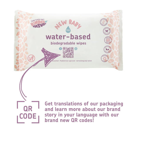 Kinder by Nature Water-Based Baby Wipes - 672 Count (12 packs of 56) -Unscented and Hypoallergenic - 99% water - 100% biodegradable - Plastic-Free Baby Wipes