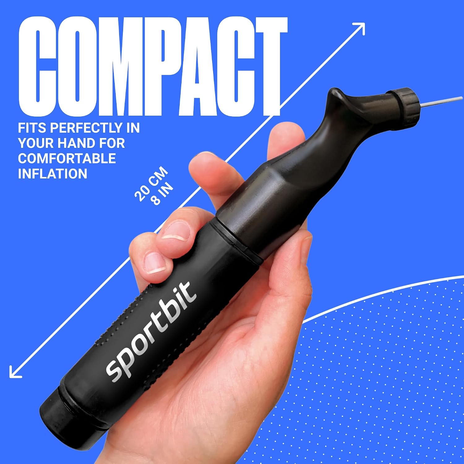 SPORTBIT Ball Pump for Sports Balls - Push & Pull Inflating System