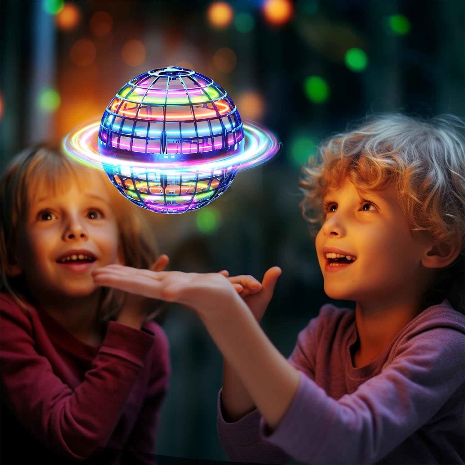 Ivtivfu Flying Orb Ball (Blue, 2026 Upgraded) with Dazzling Lights, Magic Hover Spinner, Cool Boomerang Drone, Floating Cosmic Globe, Kids Toys Gifts for 6 7 8 9 10 Year Old Boys Girls