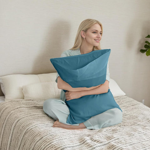 Pillow Cases Standard Size 2 Pack, Bamboo Rayon Cooling Pillowcases with Envelope Closure, Cool Breathable Pillow Case for Hot Sleepers & Night Sweats, 20x26 inches, Blue