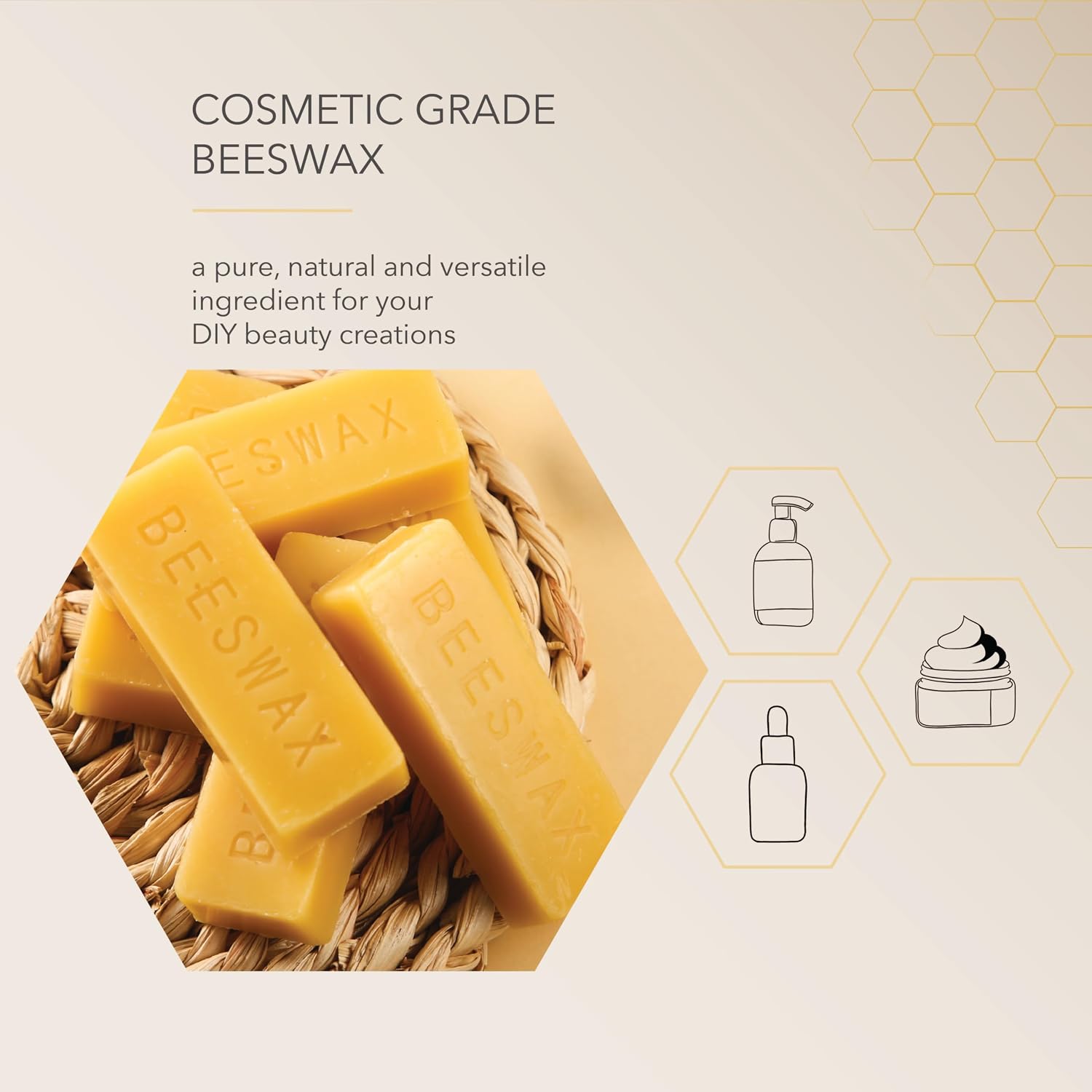 Beesworks Yellow Beeswax Bars (6 oz) | 100% Pure, Cosmetic Grade, Triple-Filtered Beeswax for DIY Skin Care, Lip Balm, Lotion and Candle Making (1 oz Bars - Pack of 6)