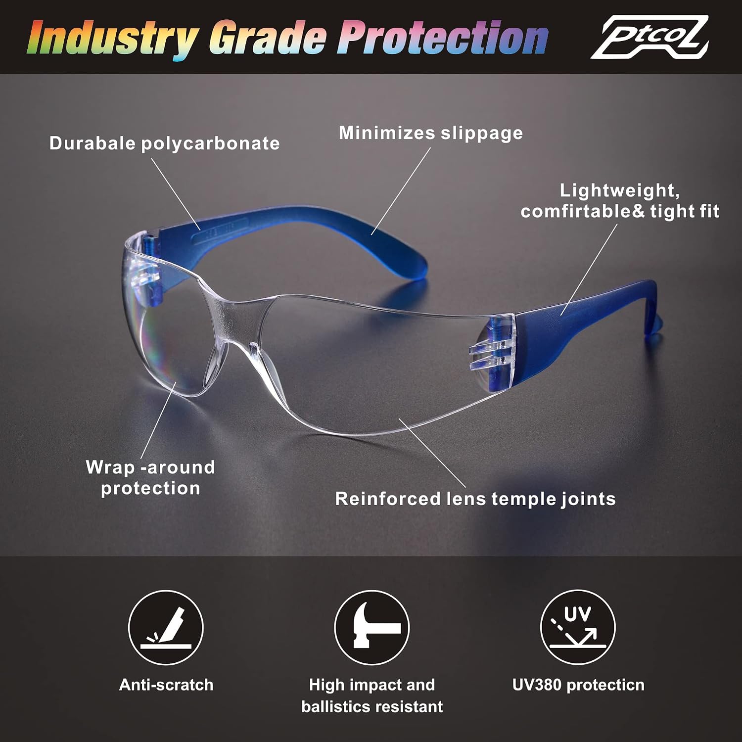 28 Pack Safety Glasses in 7 Colors (Bulk Pack of 24+4) Unisex Clear Anti-Scratch Protective Goggles Impact Resistant Lens Eyewear with ANSI Z87.1 EN166 for Construction, Shooting and Laboratory