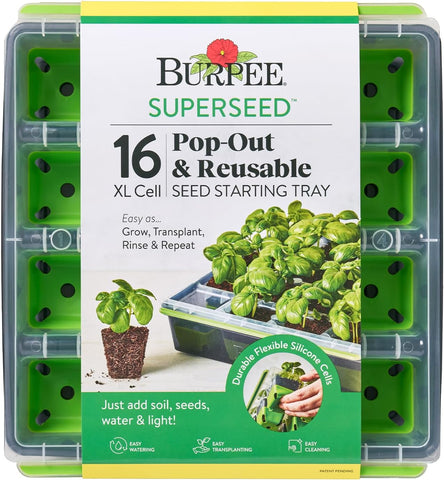 Burpee SuperSeed 16 XL Cell Reusable Seed Starting Tray for Seedlings