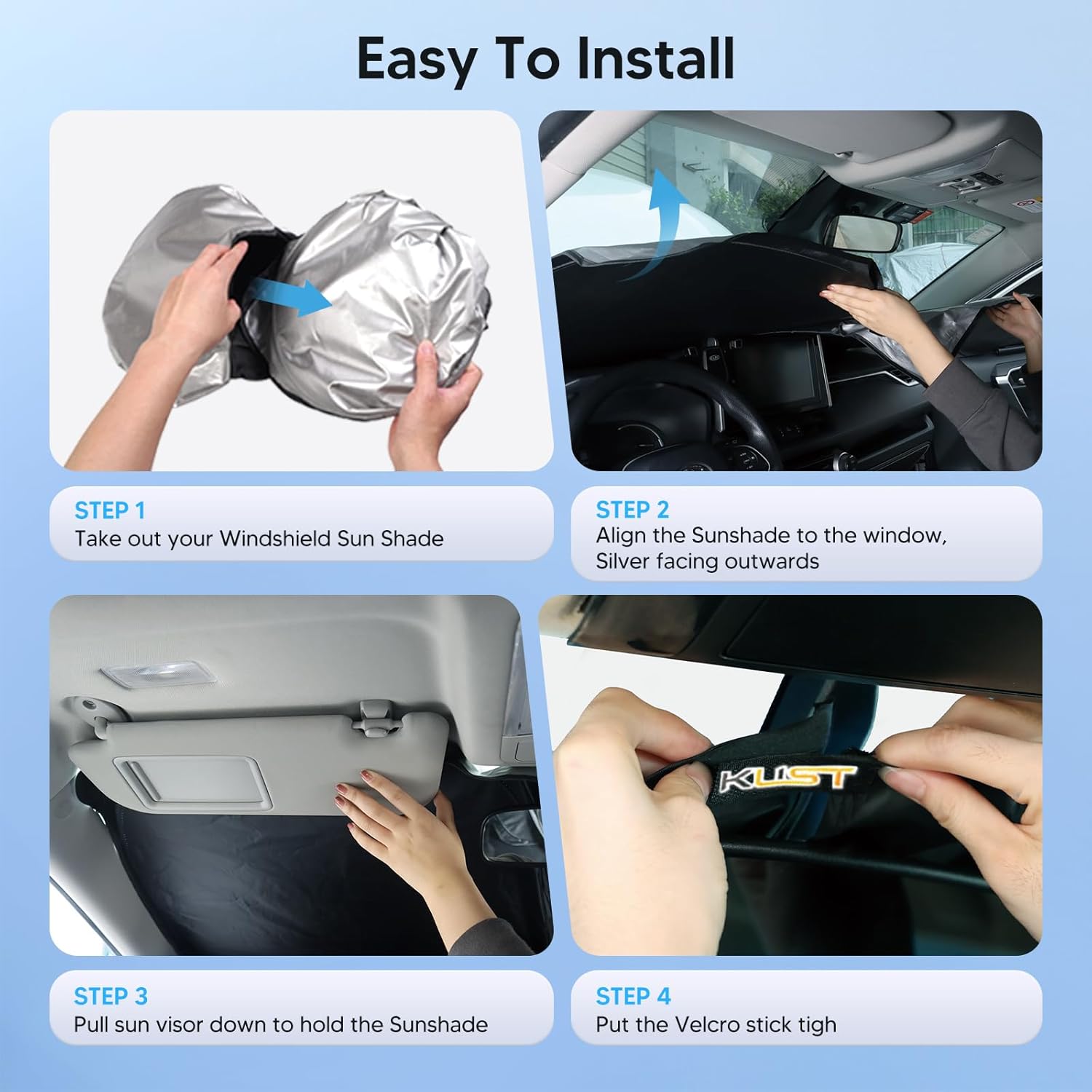 KUST Windshield Sun Shade for 2014 2015 2016 2017 2018 Subaru Forester Accessories Sunshade Foldable Sun Protector Blocks UV Rays