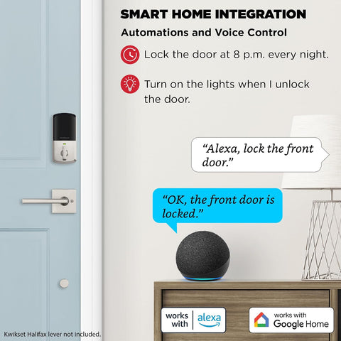 Kwikset Halo Wi-Fi Smart Lock, Keyless Entry Door Deadbolt, Geofence Auto-Unlock, Grade AAA Certified, No Hub Required Easy Install, Satin Nickel Lifetime Finish Warranty, Touchscreen