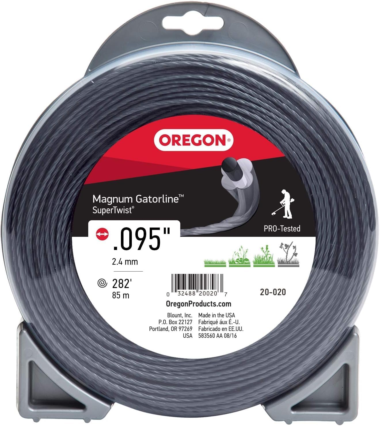 Oregon Magnum Gatorline 095 Trimmer Line Heavy Duty, .095" x 282-Foot