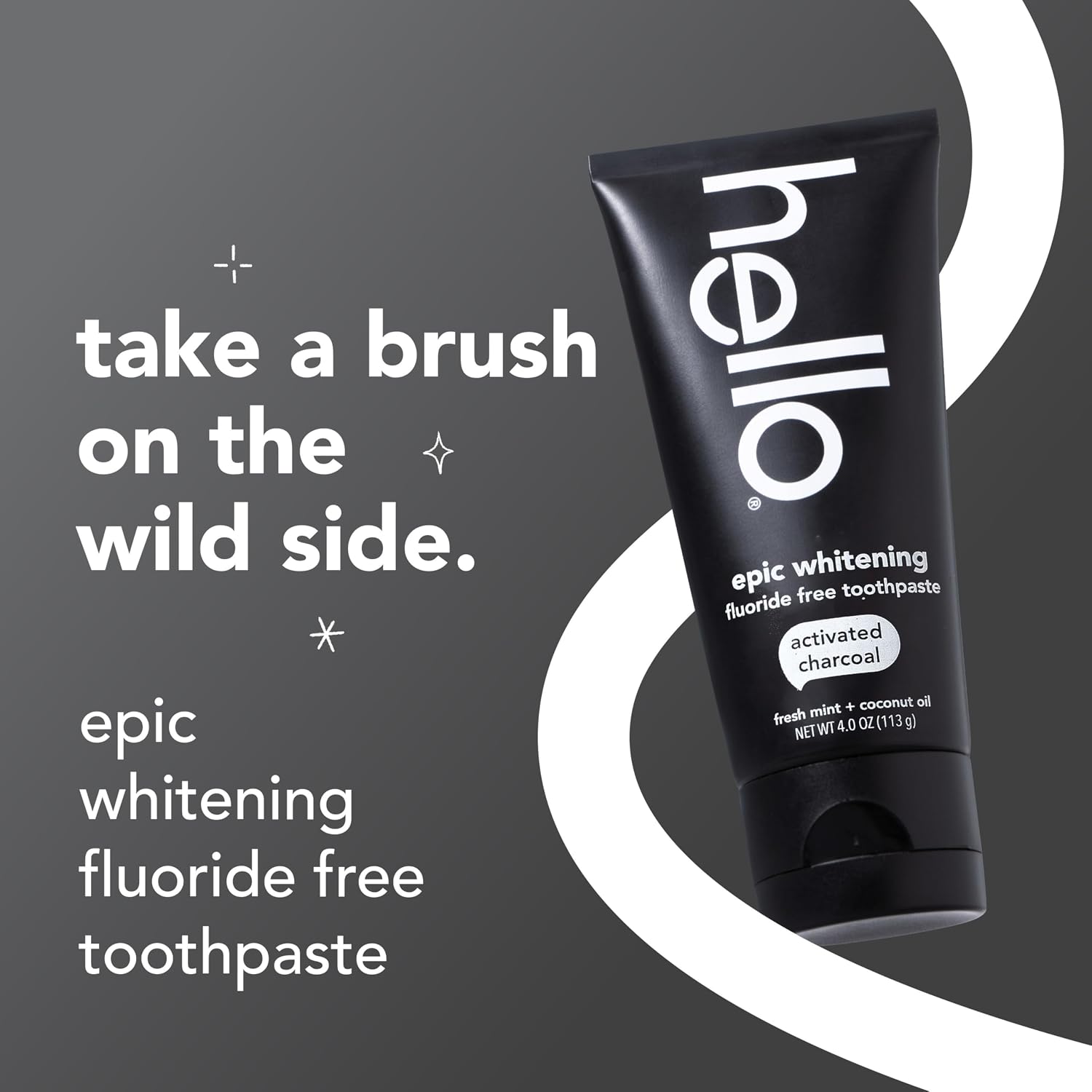hello Epic Whitening Activated Charcoal Fluoride Free Toothpaste, 3Pk, 4 oz