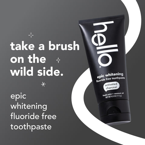 hello Epic Whitening Activated Charcoal Fluoride Free Toothpaste, 3Pk, 4 oz
