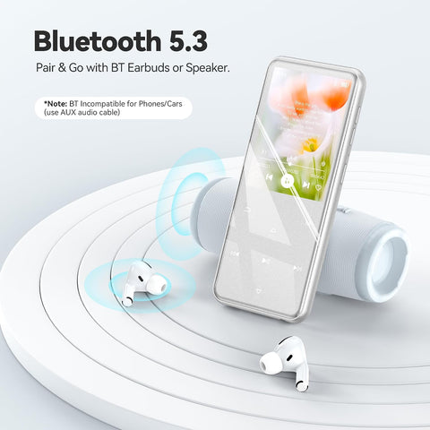 AGPTEK 64GB MP3 Player with Bluetooth, M3 2.4'' Player with Speaker