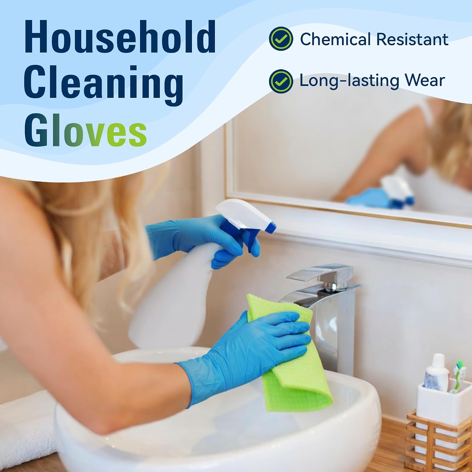 SWIFTLITE Blue Nitrile Gloves Disposable Latex Free, Food Safe
