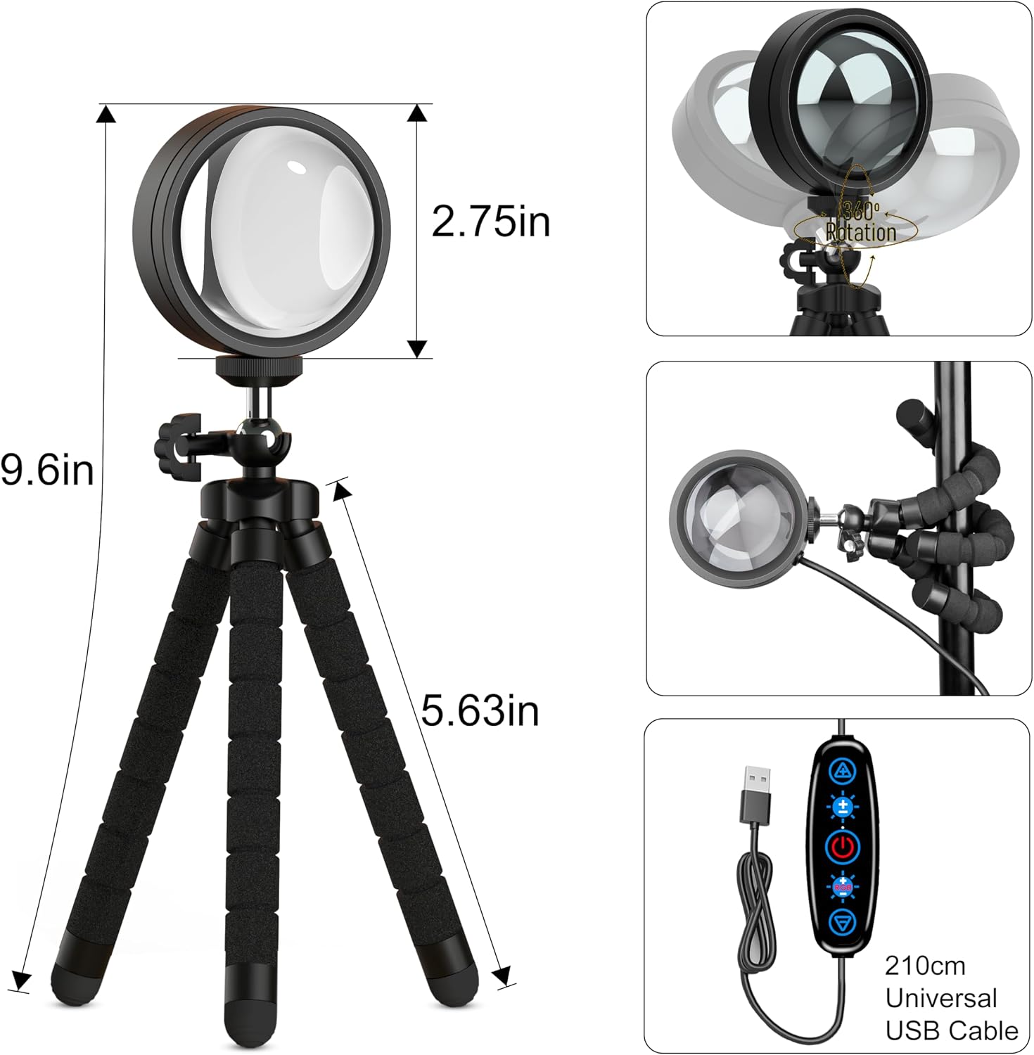 XEBKOR Sunset Lamp Projector Multicolor Changing LED Projection Lamps