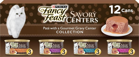 Fancy Feast Purina Savory Centers Wet Cat Food, 3 oz. Cans, 24-Pack