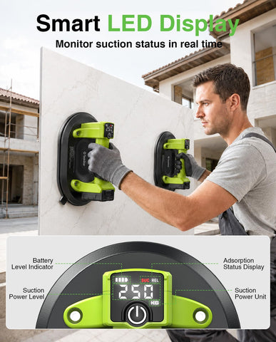Taskstar Electric Suction Cup for Glass, 550LBS Max Load