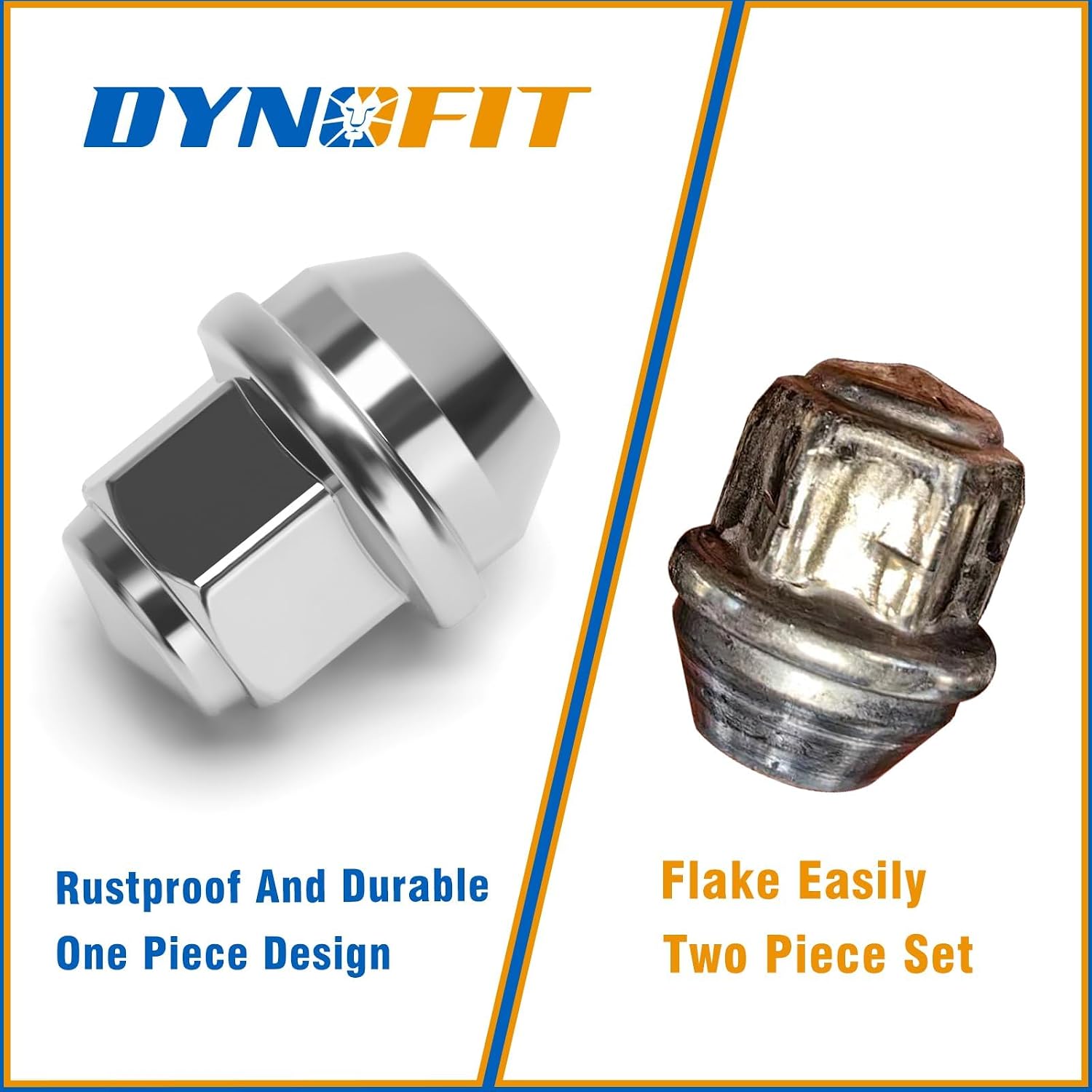 Dynofit 12mmx1.5 OEM Lug Nuts for 2005-2021 Fusion,2001-2026 Escape,2008-2018 Focus,One-Piece Style Stock Wheel Nuts Replace for MKC MKZ Factory Nut, Compatible with Ford Lincoln,Work on AL/Steel Rim