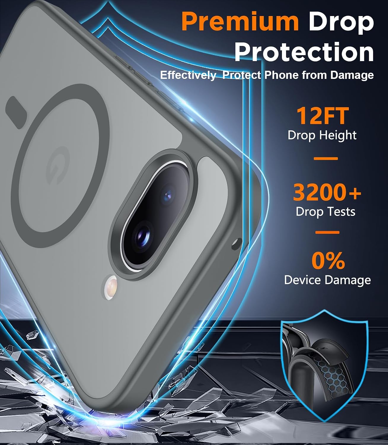 SPIDERCASE Magnetic for Google Pixel 9A Case, Gray